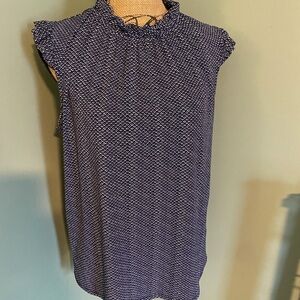 Adrianna Papell Textured Navy Blouse